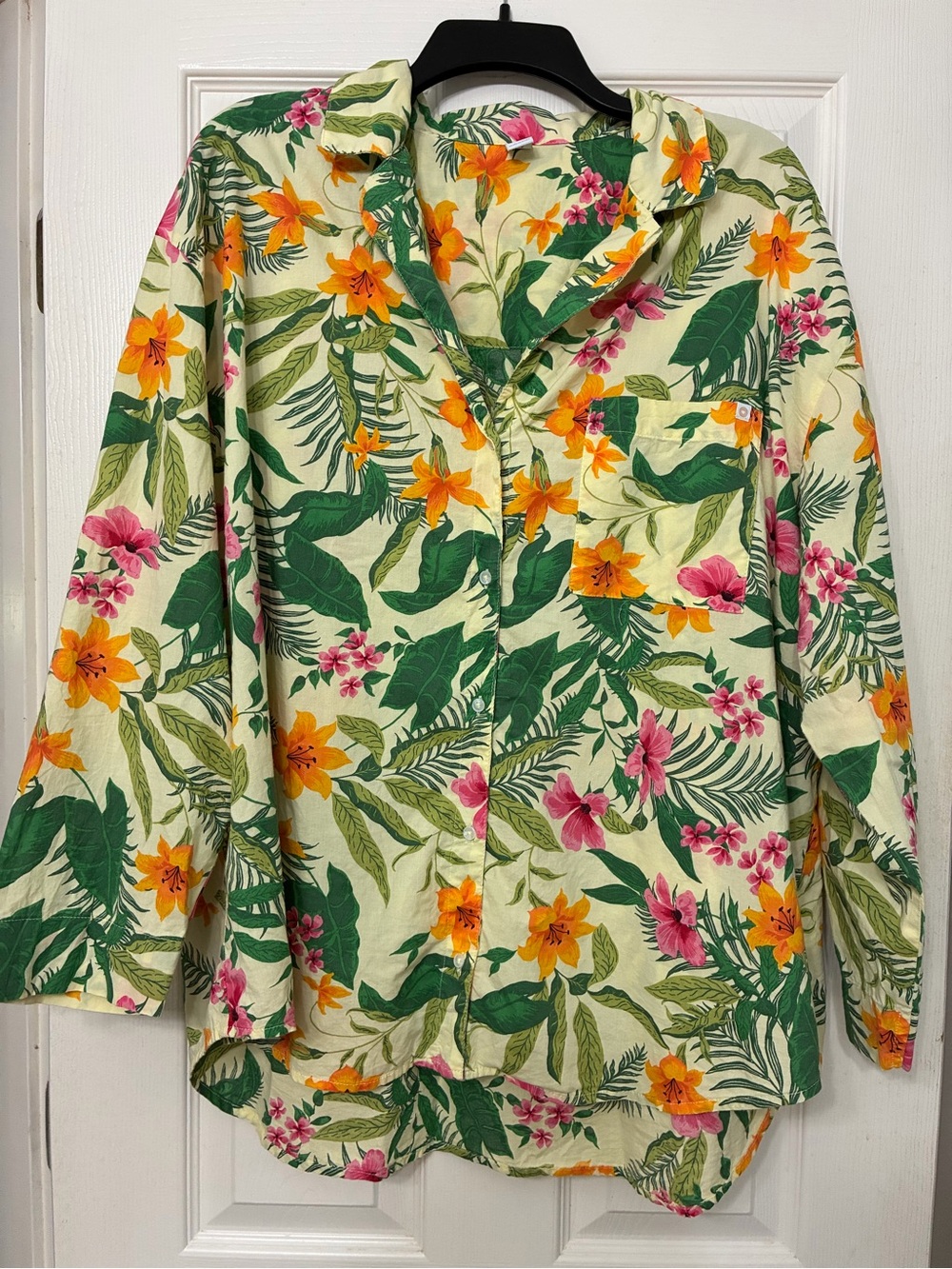 Old Navy Tropical Floral Button-Down Shirt Size XL